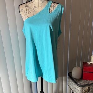 Torrid Turquoise One-Shoulder Tank Top